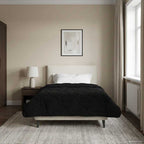 Duvet Invernale Nero 135 x 200 cm Microfibra e Fleece Teddy