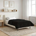 Duvet Invernale Nero 155 x 200 cm Microfibra e Fleece Teddy