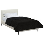 Duvet Invernale Nero 155 x 200 cm Microfibra e Fleece Teddy