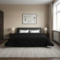 Duvet Invernale Nero 200 x 200 cm Microfibra e Fleece Teddy
