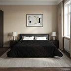 Duvet Invernale Nero 200 x 240 cm Microfibra e Fleece Teddy