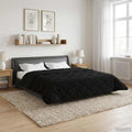 Duvet Invernale Nero 200 x 220 cm Microfibra e Fleece Teddy