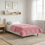 Duvet Invernale Rosa 140 x 220 cm Microfibra e Fleece Teddy