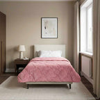 Duvet Invernale Rosa 140 x 220 cm Microfibra e Fleece Teddy