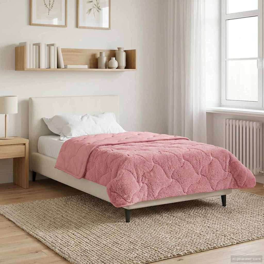 Duvet Invernale Rosa 155 x 200 cm Microfibra e Fleece Teddy