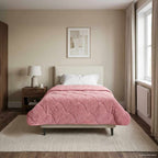 Duvet Invernale Rosa 155 x 200 cm Microfibra e Fleece Teddy