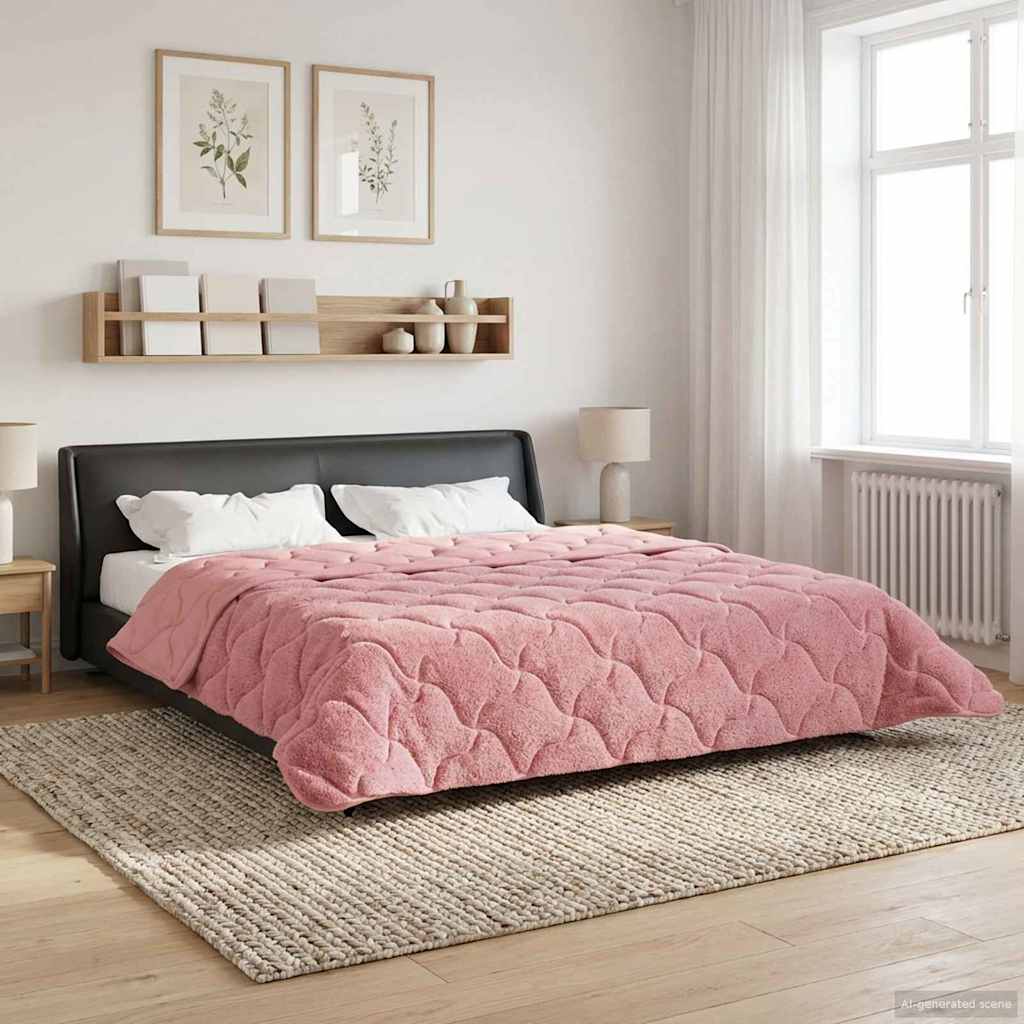 Duvet Invernale Rosa 200 x 200 cm Microfibra e Fleece Teddy