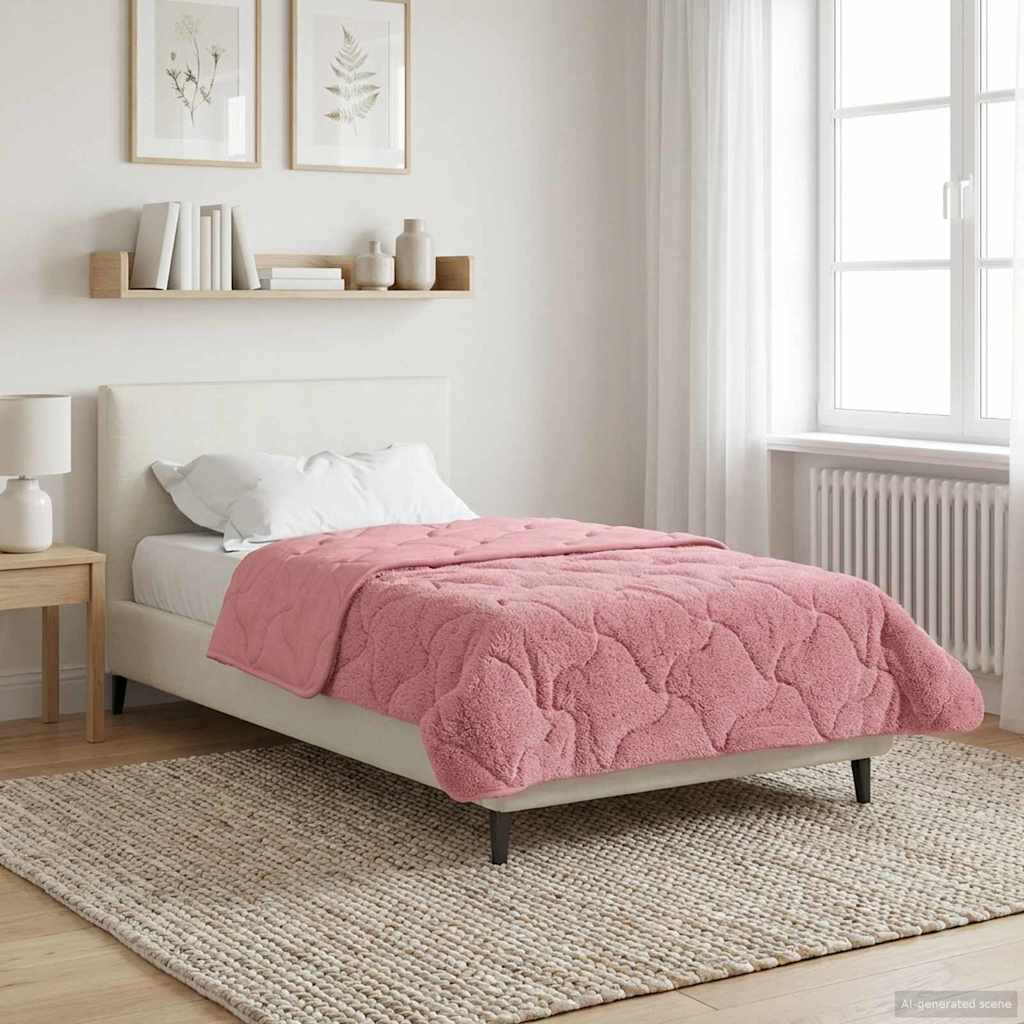 Duvet Invernale Rosa 155 x 220 cm Microfibra e Fleece Teddy