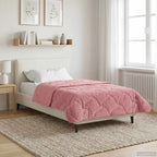 Duvet Invernale Rosa 155 x 220 cm Microfibra e Fleece Teddy
