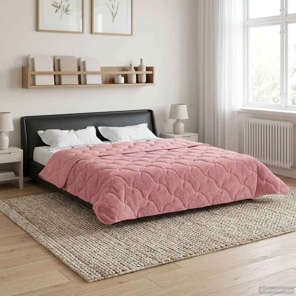 Duvet Invernale Rosa 200 x 220 cm Microfibra e Fleece Teddy