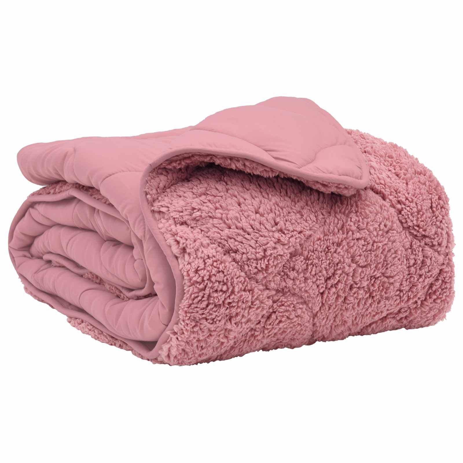Duvet Invernale Rosa 220 x 260 cm Microfibra e Fleece Teddy