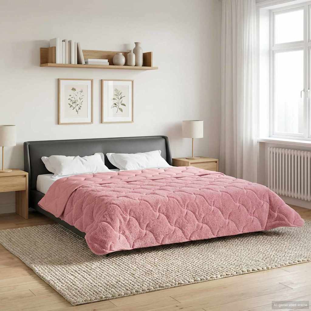 Duvet Invernale Rosa 240 x 260 cm Microfibra e Fleece Teddy