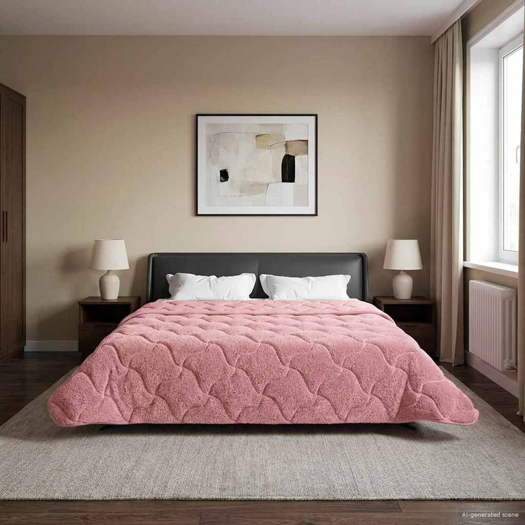 Duvet Invernale Rosa 240 x 260 cm Microfibra e Fleece Teddy