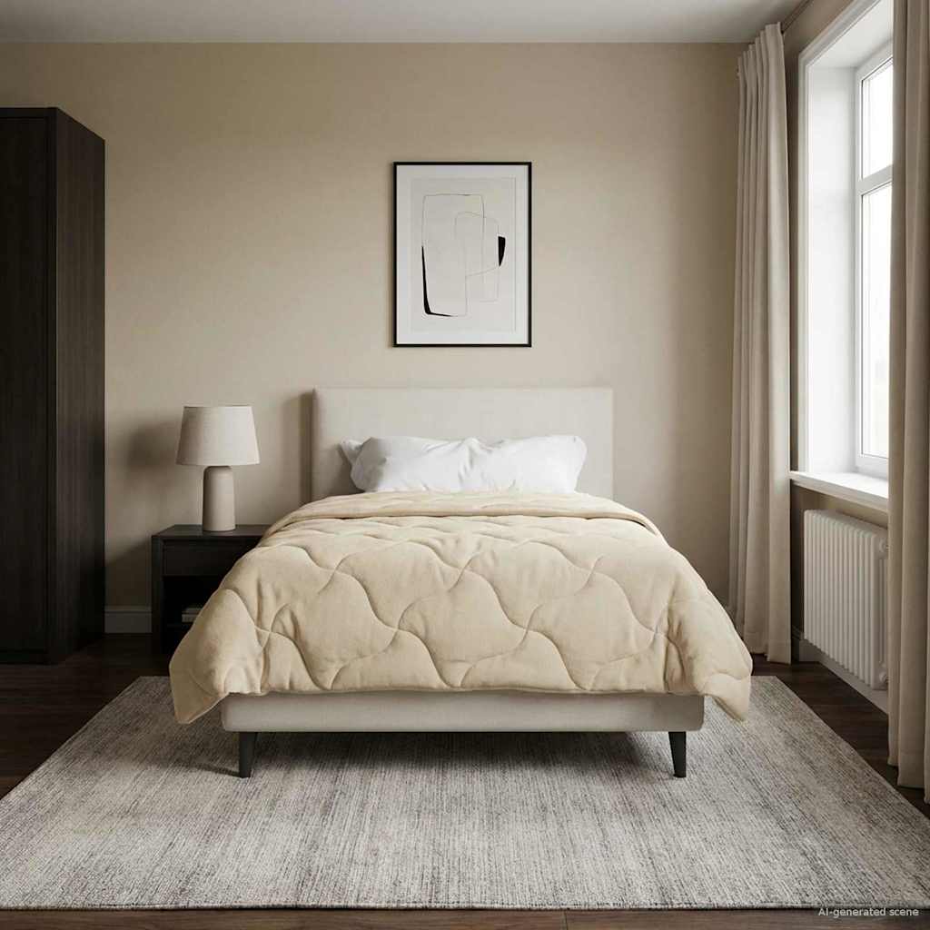 Duvet Invernale Crema 135 x 200 cm Microfibra e Fleece Teddy