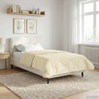 Duvet Invernale Crema 140 x 200 cm Microfibra e Fleece Teddy