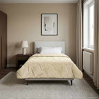 Duvet Invernale Crema 140 x 200 cm Microfibra e Fleece Teddy
