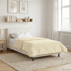 Duvet Invernale Crema 155 x 200 cm Microfibra e Fleece Teddy