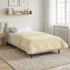 Duvet Invernale Crema 155 x 220 cm Microfibra e Fleece Teddy