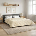 Duvet Invernale Crema 200 x 220 cm Microfibra e Fleece Teddy