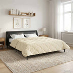 Duvet Invernale Crema 220 x 240 cm Microfibra e Fleece Teddy