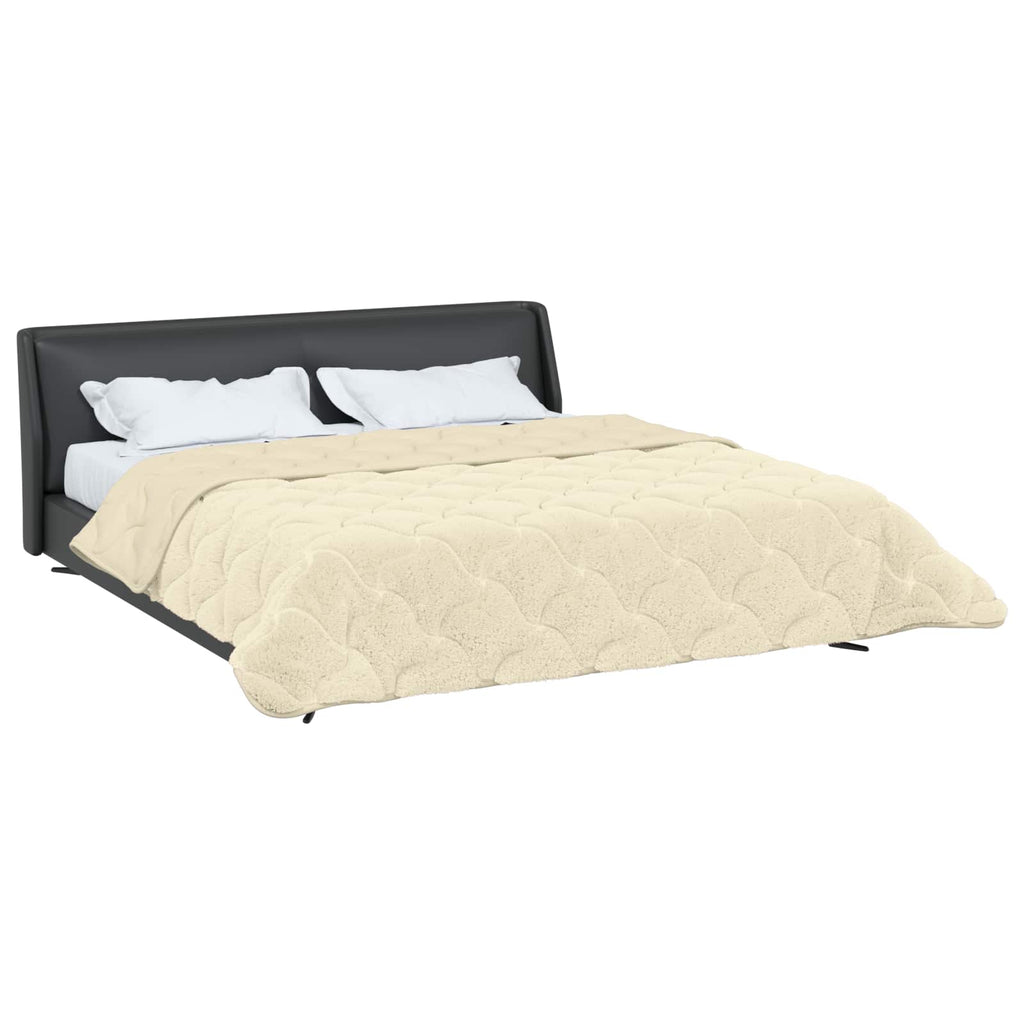 Duvet Invernale Crema 220 x 260 cm Microfibra e Fleece Teddy