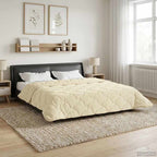 Duvet Invernale Crema 240 x 260 cm Microfibra e Fleece Teddy