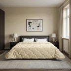 Duvet Invernale Crema 240 x 260 cm Microfibra e Fleece Teddy