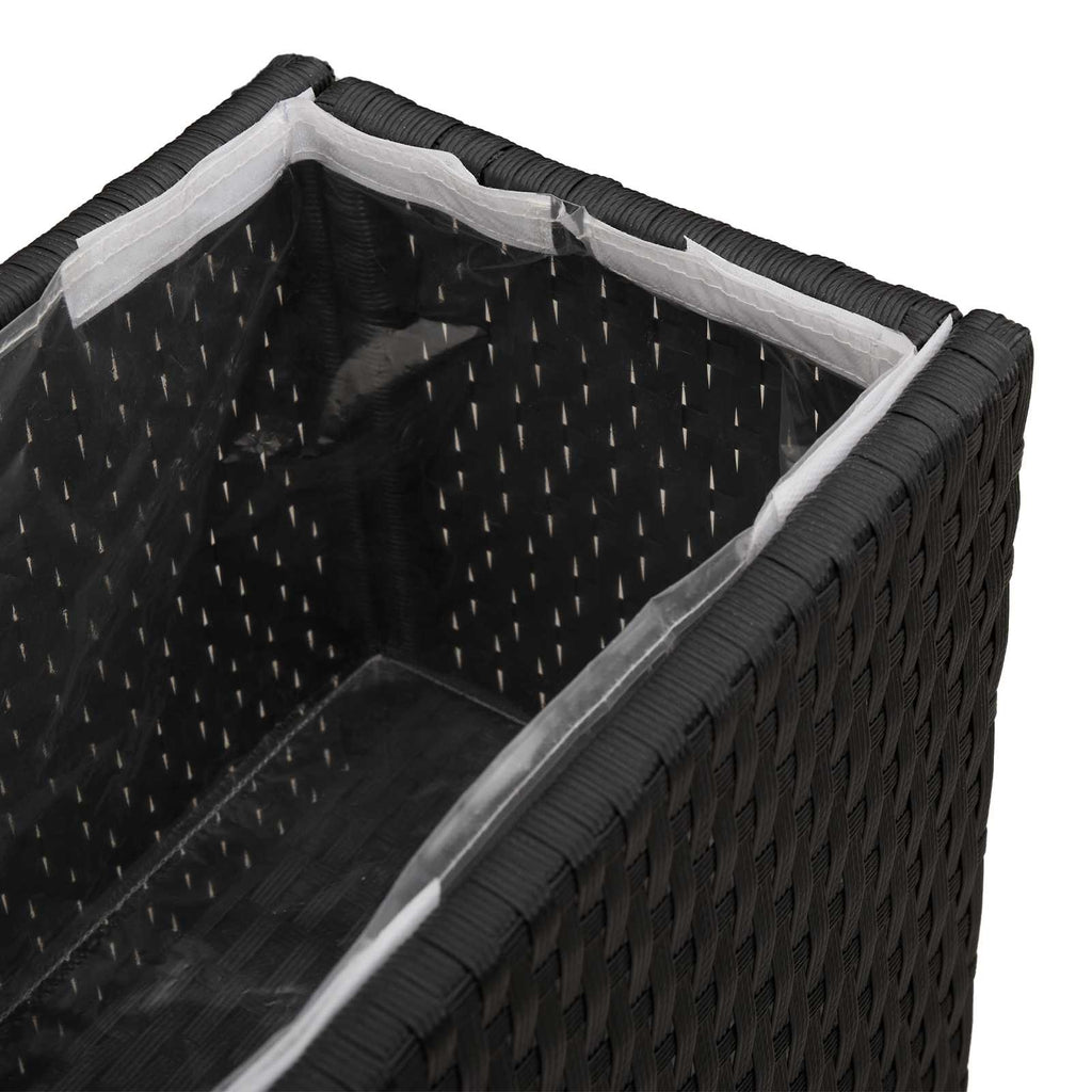 Vasetto alto Nero 55 x 22 x 70 cm polyrattan