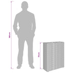 Vasetto alto Nero 55 x 22 x 70 cm polyrattan