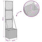 Vaso da Giardino con Trellis Grigio 35 x 30 x 135 cm polyrattan