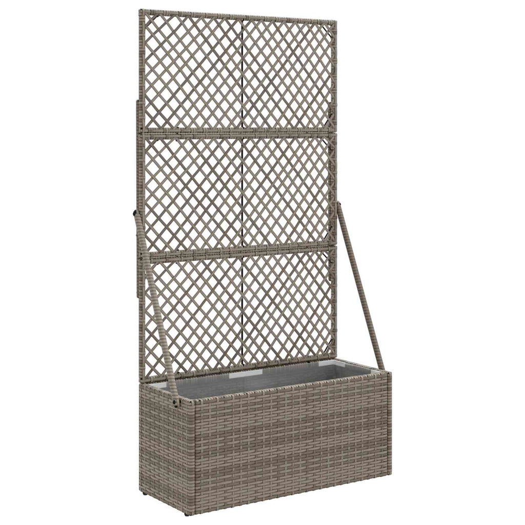 Vaso da Giardino con Trellis Grigio 70 x 30 x 135 cm polyrattan