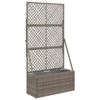 Vaso da Giardino con Trellis Grigio 70 x 30 x 135 cm polyrattan