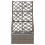 Vaso da Giardino con Trellis Grigio 70 x 30 x 135 cm polyrattan