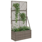 Vaso da Giardino con Trellis Grigio 70 x 30 x 135 cm polyrattan