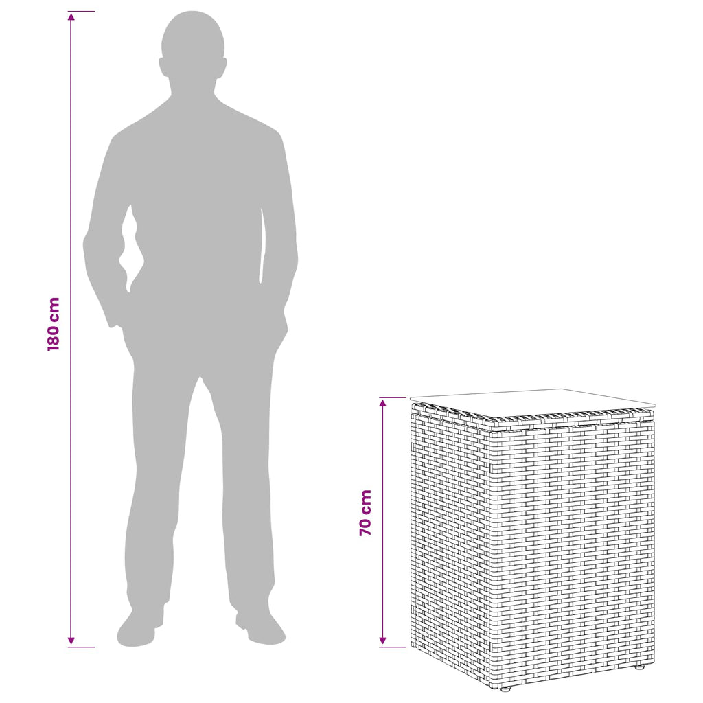 Tavolo laterale Nero polyrattan