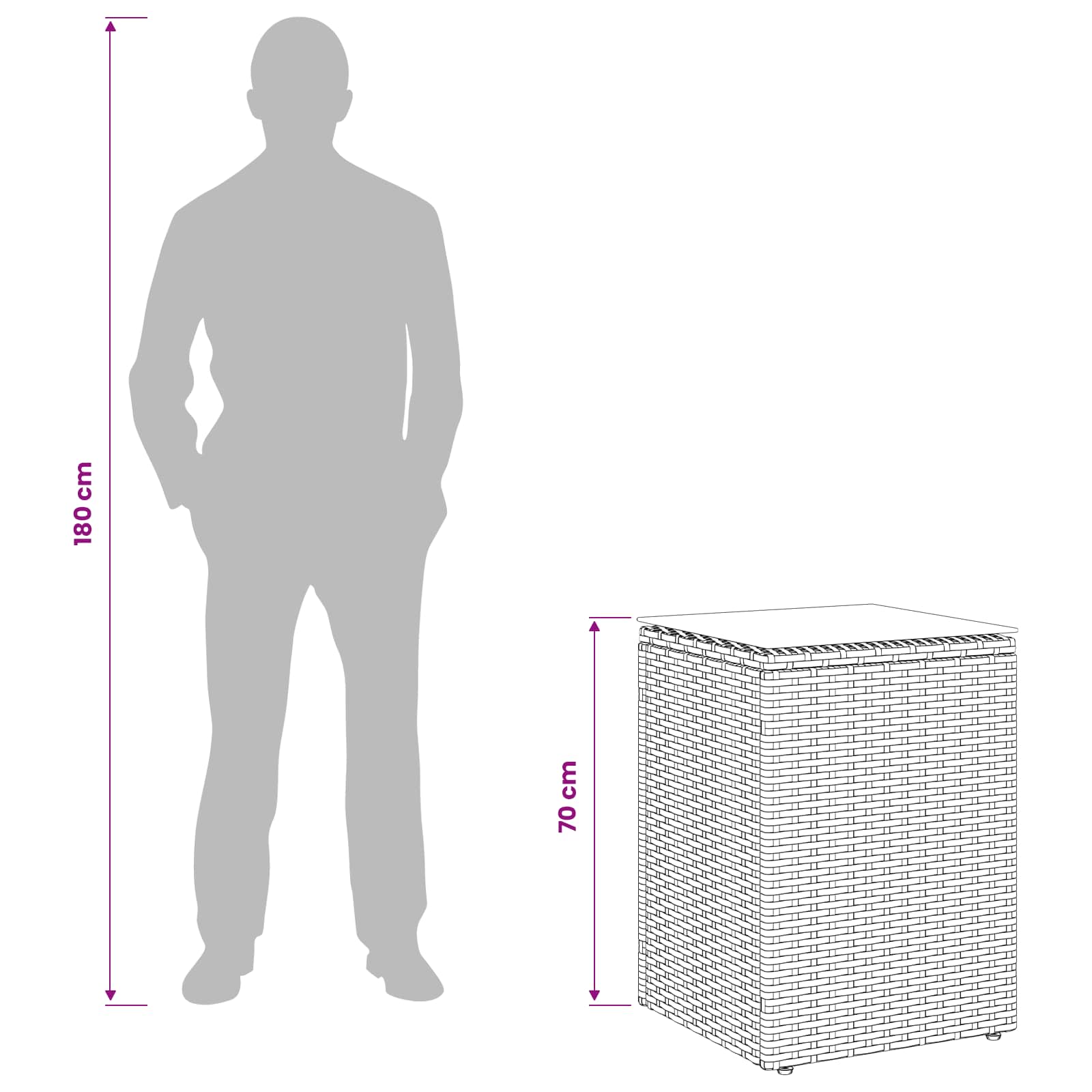 Tavolo laterale Nero polyrattan