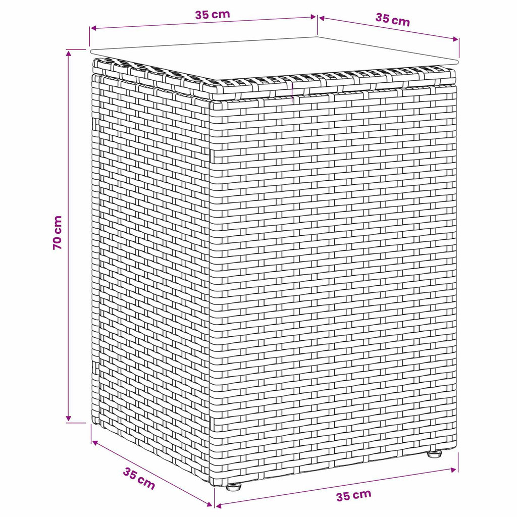 Tavolo laterale Nero polyrattan