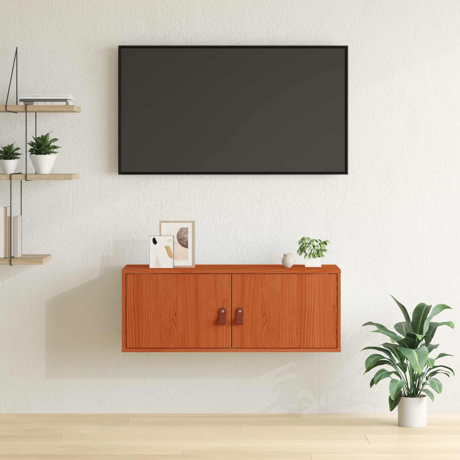Armadietto a muro Marrone cerato 80 x 30 x 30 cm Pino massello