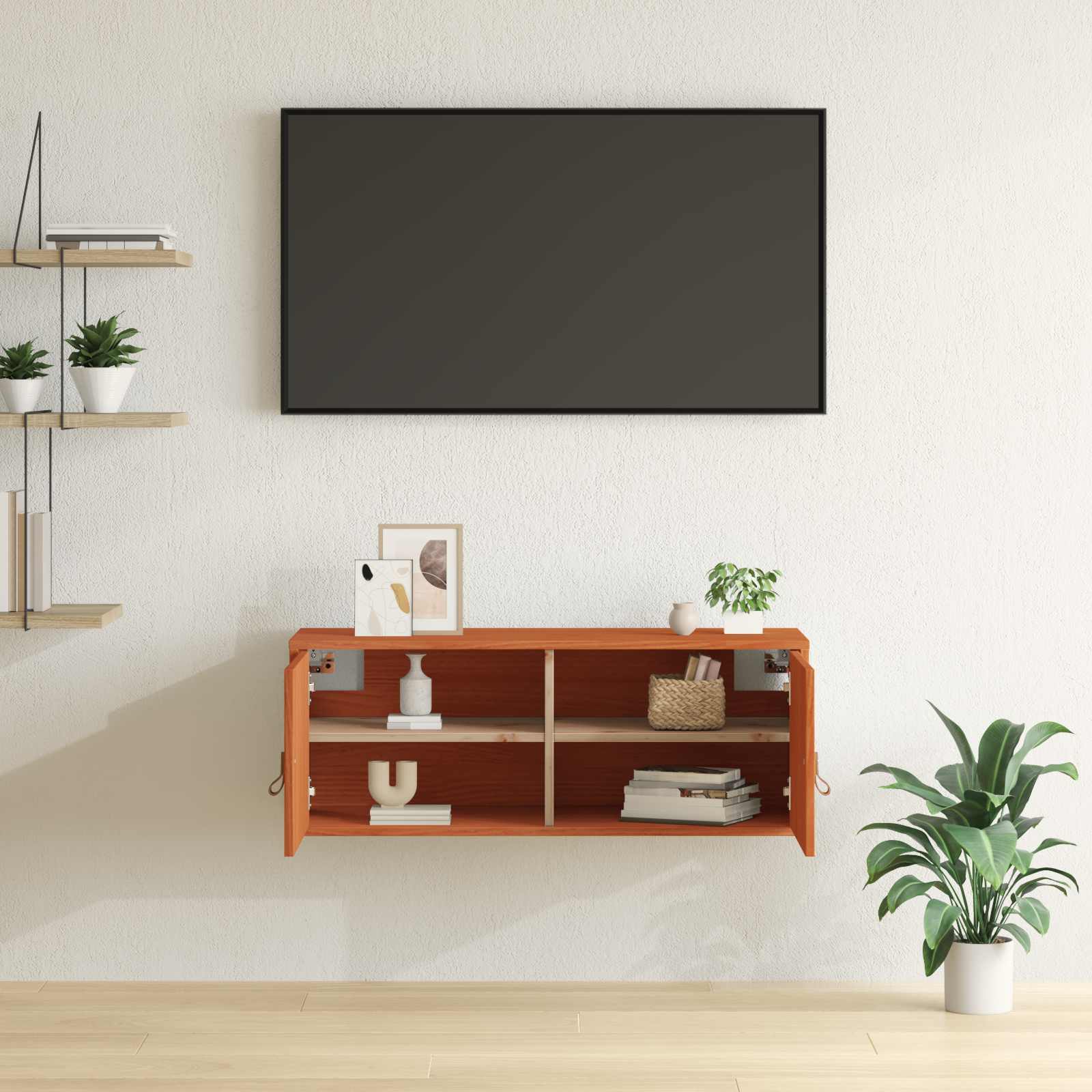 Armadietto a muro Marrone cerato 80 x 30 x 30 cm Pino massello
