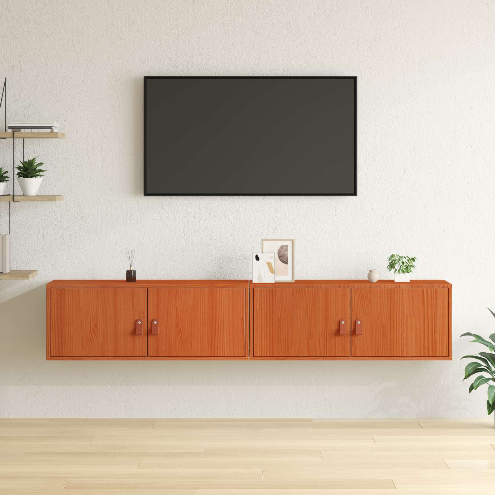 Armadietto a muro 2 pcs Marrone cerato 80 x 30 x 30 cm
