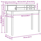 Scrivania con cassetto Marrone cerato 110 x 50 x 93 cm