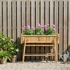 Vaso da Giardino con Supporto Naturale 100 x 38 x 74 cm Bambù
