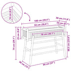 Vaso da Giardino con Supporto Naturale 100 x 38 x 74 cm Bambù