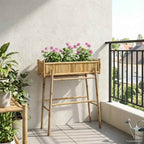 Vaso da Giardino con Supporto Naturale 100 x 38 x 114 cm Bambù