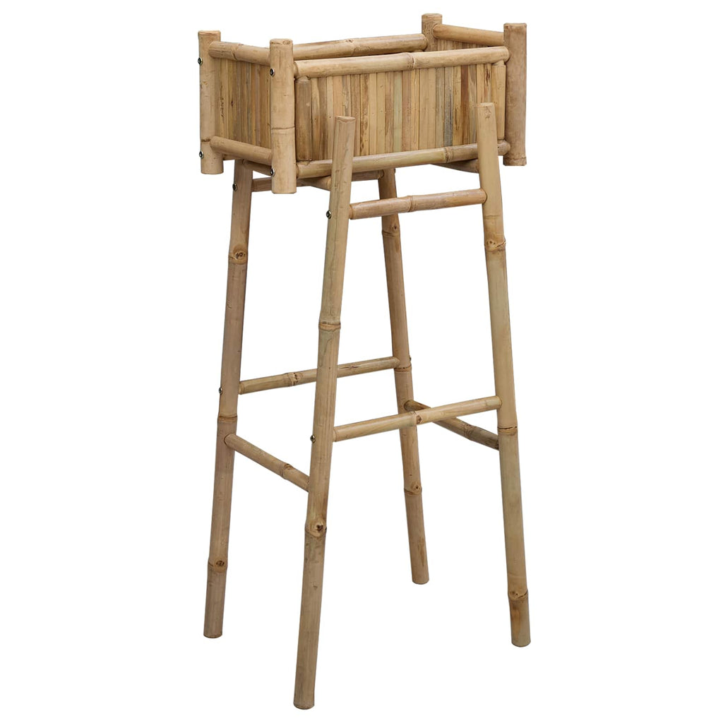 Vaso da Giardino con Supporto Naturale 50 x 38 x 114 cm Bambù