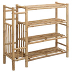 Scarpiera con lo scaffale Naturale 88 x 27 x 80 cm Bambù