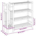 Scarpiera con lo scaffale Naturale 88 x 27 x 80 cm Bambù