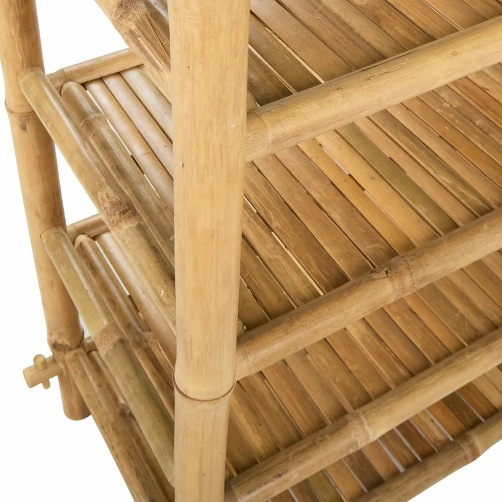 Scarpiera con lo scaffale Naturale 4 ripiani Bambù