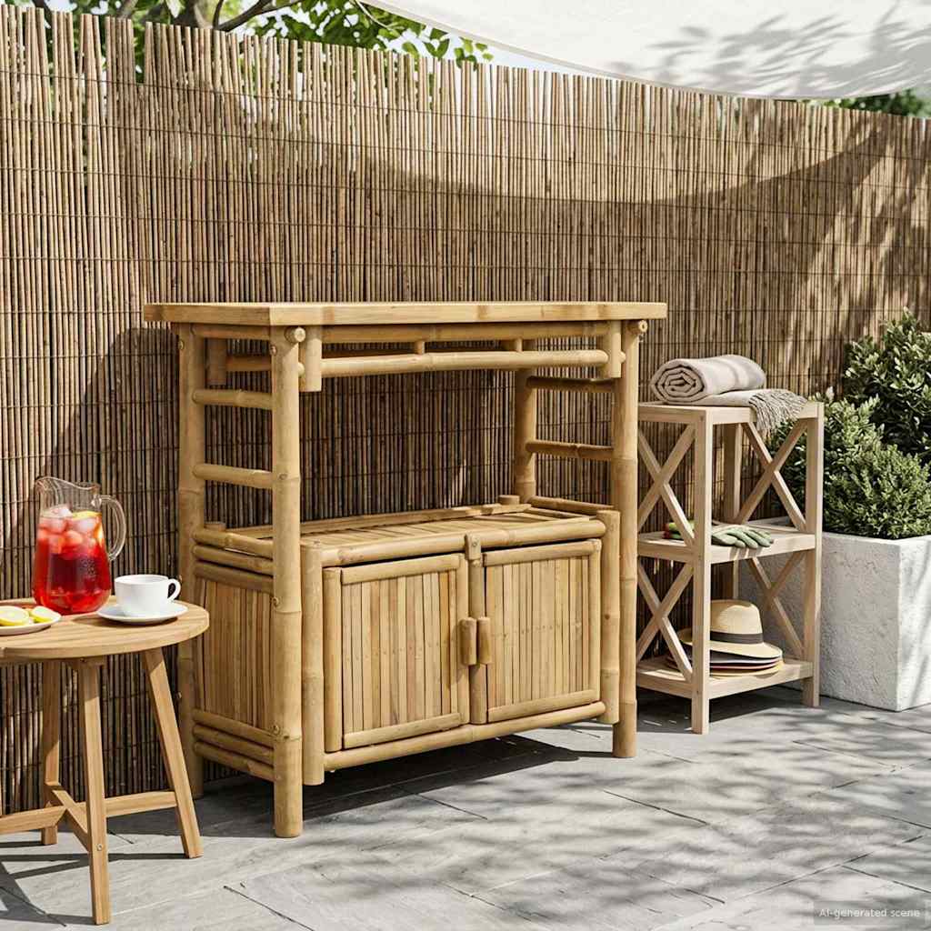 Tavolo consolle con lo scaffale Naturale 80 x 35 x 75 cm Bambù