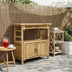 Tavolo consolle con lo scaffale Naturale 80 x 35 x 75 cm Bambù